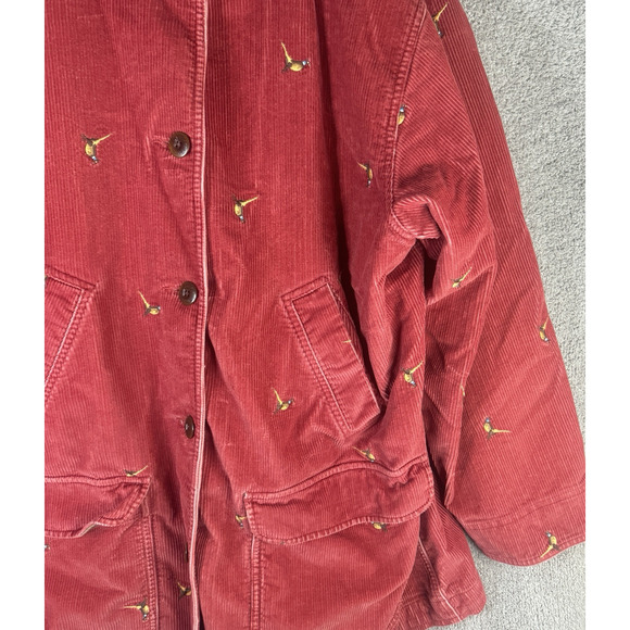 Vintage LL Bean Jacket Womens 2XL Red Corduroy Hunting Field Barn Chore Coat - Picture 2 of 12